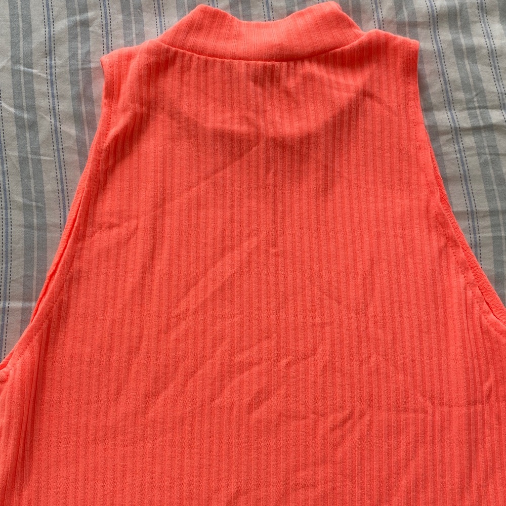 Mango Vibrant Coral Ribbed Top - Picture 3 of 4